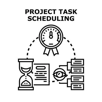 Project task scheduling organizing and planning concept Stock Illustration