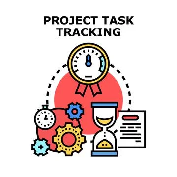 Project task tracking system for time and progress management Stock Illustration