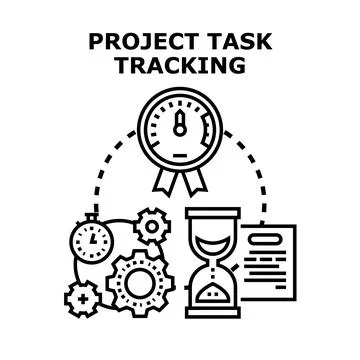 Project task tracking system for time and progress management Stock Illustration