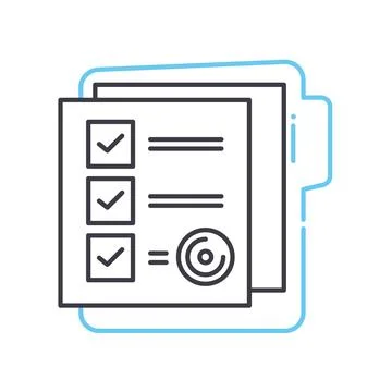 Project tasks line icon, outline symbol, vector illustration, concept sign Stock Illustration