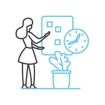 Project tasks line icon, outline symbol, vector illustration, concept sign 库存插图