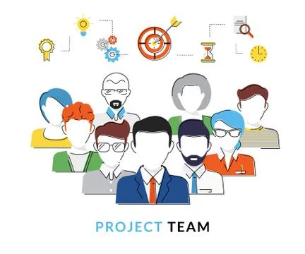 Project team avatars Stock Illustration