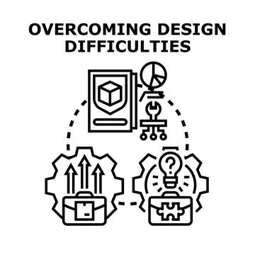 Project team collaborating for solving design difficulties Stock Illustration