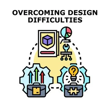 Project team collaborating for solving design difficulties 库存插图