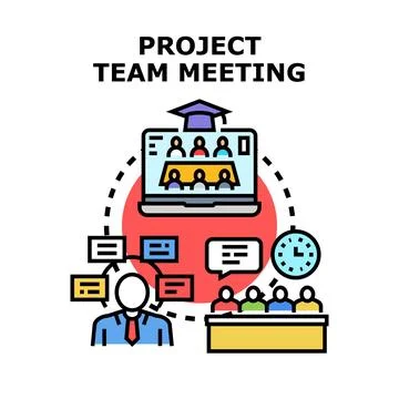 Project team meeting communicating collaboration and business strategy Stock Illustration