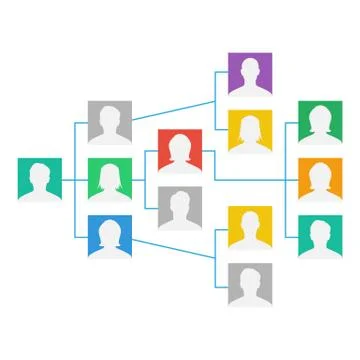 Project Team Organization Chart Vector. Colleagues Working Together. The Stock Illustration
