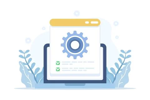 Project technical specification check overview icon vector graphic illustration Stock Illustration