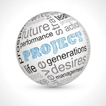 Project theme sphere with keywords Stock Illustration