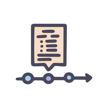Project timeline color vector doodle simple icon Stock Illustration