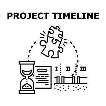 Project timeline concept connecting tasks and planning progress Stock Illustration