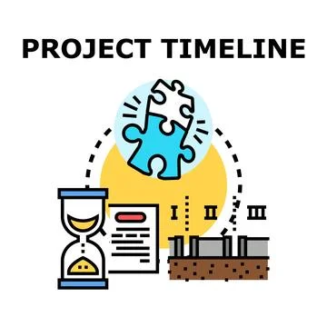 Project timeline concept connecting tasks and planning progress Stock Illustration