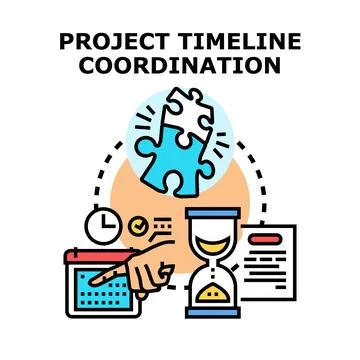 Project timeline coordination managing development planning process Stock Illustration
