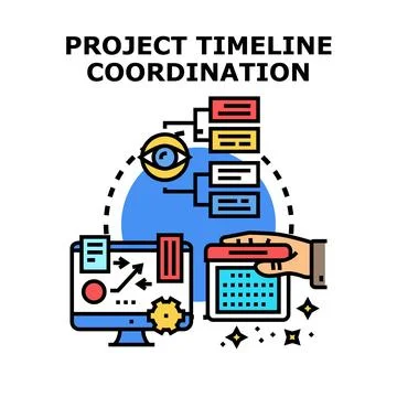 Project timeline coordination planning and strategic management 库存插图