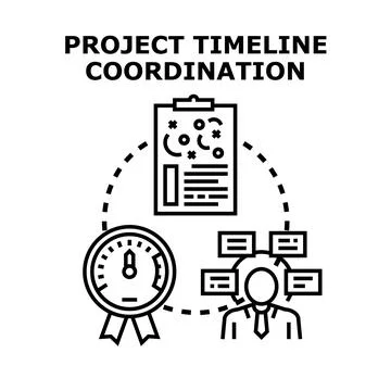 Project timeline coordination planning and management concept Stock Illustration