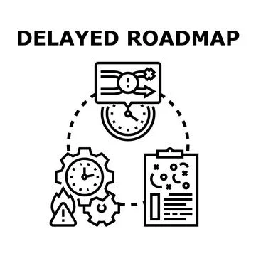 Project timeline delays creating workflow management problems Stock Illustration