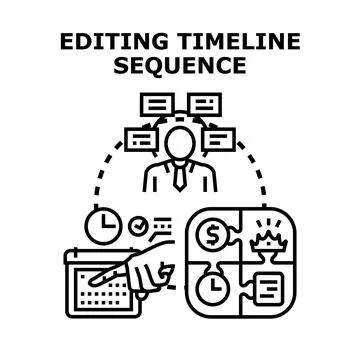 Project timeline editing and planning concept Stock Illustration