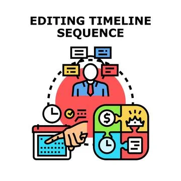 Project timeline editing and planning concept Stock Illustration