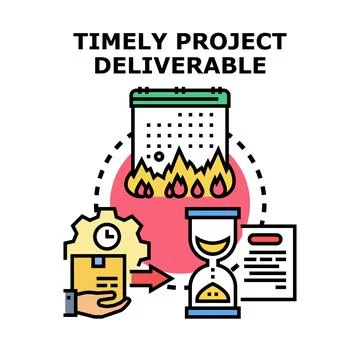Project timeline management achieving timely deliverable completion Stock Illustration