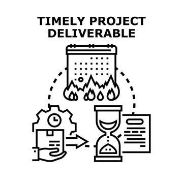 Project timeline management achieving timely deliverable completion Stock Illustration