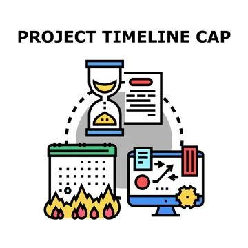 Project timeline management concept managing urgent deadline risk Stock Illustration