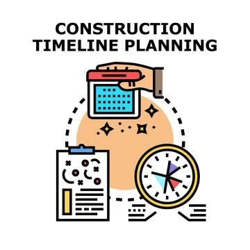 Project timeline planning process managing schedule tasks Stock Illustration