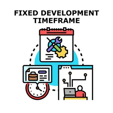 Project timeline planning system for agile development methodology Stock Illustration