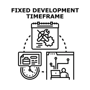 Project timeline planning system for agile development methodology Stock Illustration