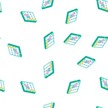 Project timelines isometric icon seamless pattern sign Stock Illustration