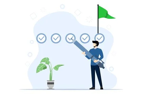 Project tracking concept, goal tracker. Stock Illustration