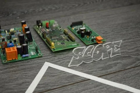 Project triangle - closeup on the scope factor Stock Photos