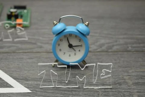 Project triangle - closeup on the time factor Stock Photos