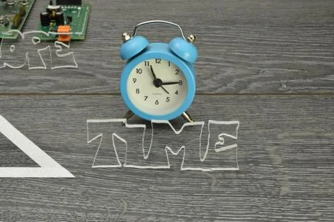 Project triangle - closeup on the time factor Stock Photos