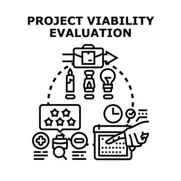 Project viability evaluation planning business analysis Stock Illustration