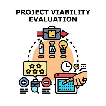 Project viability evaluation planning business analysis Stock Illustration