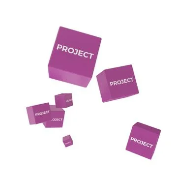 PROJECT word on colored cubes, creative business concept Stock Illustration