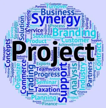 Project Word Indicates Programme Mission And Words Illustrazione stock
