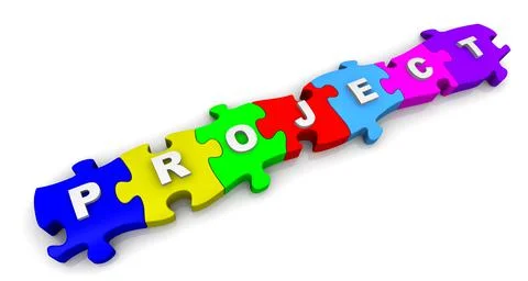 Project. Word on puzzles Ilustração Stock