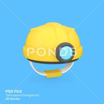 Project worker helmet isolated 3d render icon illustration PSD Template