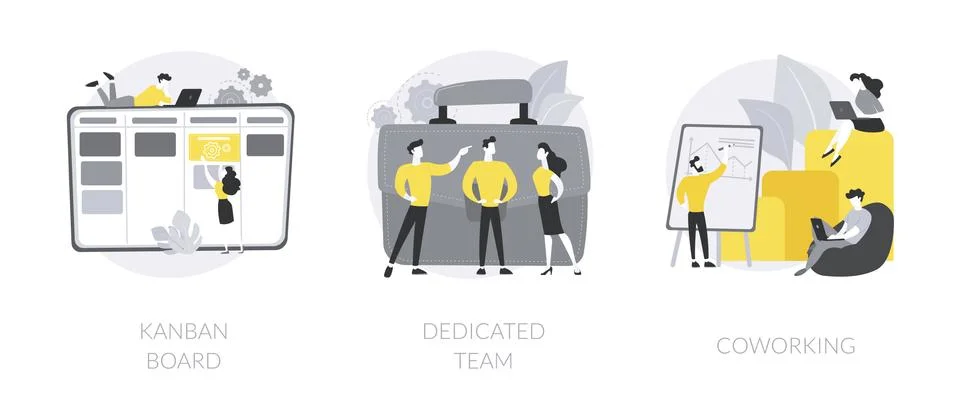 Project workflow abstract concept vector illustrations. Stock Illustration