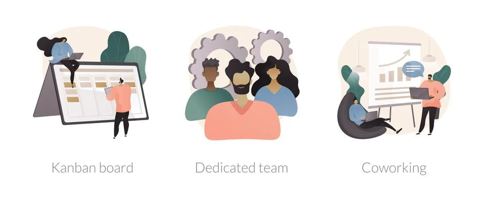 Project workflow abstract concept vector illustrations. Stock Illustration