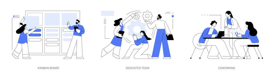 Project workflow abstract concept vector illustrations. Stock Illustration