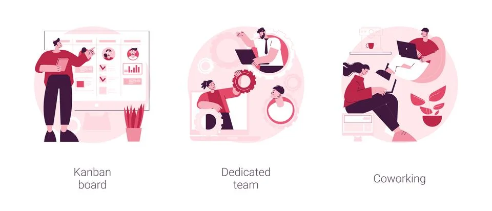 Project workflow abstract concept vector illustrations. Stock Illustration