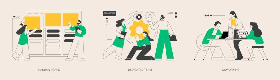 Project workflow abstract concept vector illustrations. Stock Illustration