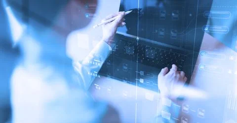 Project Workflow and Task Management in Digital Environment. Stock-Fotos