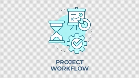 Project workflow blue concept icon animation Stock Footage 344176739