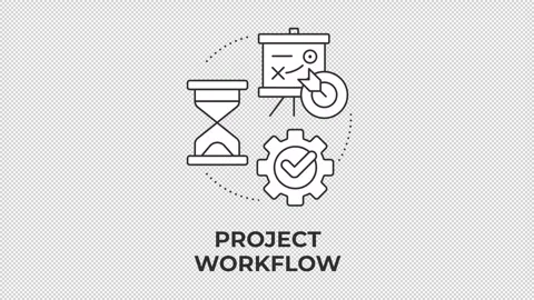 Project workflow line concept icon animation Stock Footage 340576567