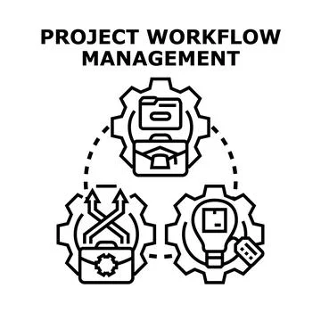 Project workflow management process gears vector Stock Illustration