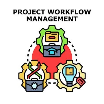 Project workflow management process gears vector Stock Illustration