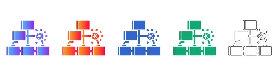 Project Workflow Optimization Process Icons Illustration
