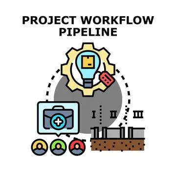 Project workflow pipeline for business development process Stock Illustration